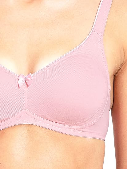Jockey 1250 Women’s Candy Pink Wirefree Cotton Bra – Full Coverage 34D with Contoured Shaper & Adjustable Straps